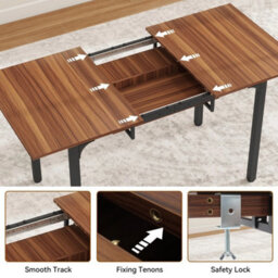 Extendable Dining Table Space Saving 4-6 Seat Desk - thumbnail 5