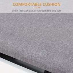 Homcom Upholstered Entryway Shoe Bench W/ Storage Cabinet For Living Room Grey - thumbnail 6
