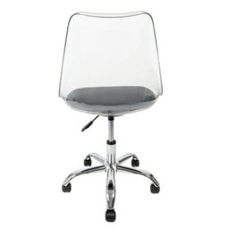Fusion Living Soho Clear Plastic Dining Chair With Swivel Base Dark Grey - thumbnail 5