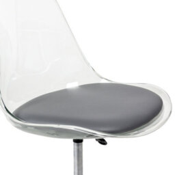 Fusion Living Soho Clear Plastic Dining Chair With Swivel Base Dark Grey - thumbnail 6