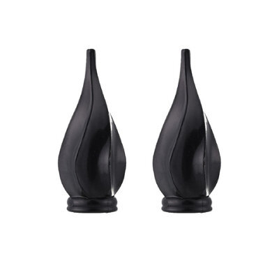 Lister Cartwright 19mm Curtain Pole Ends Finials Pack Of 2 Adjustable Screws Available In Colours Obsidian Black (Plastic Spiral Finials)