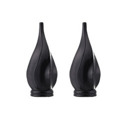 Lister Cartwright 19mm Curtain Pole Ends Finials Pack Of 2 Adjustable Screws Available In Colours Obsidian Black (Plastic Spiral Finials)