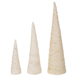 Urbn-Living Urbnliving 80Cm Height 3 Pcs Led Light Up Christmas Tree Cone Pyramids Ornament Fairy White With Glitter Lights - thumbnail 3