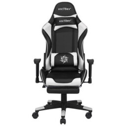 Beliani Gaming Chair Victory Faux Leather White - thumbnail 4
