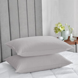 Ameha Bedding Pillowcase-Plain Dyed Silver Breathable Envelope Durable Pillow Cover 2 Pair (50 X 75 Cm) Pillow Covers - thumbnail 2