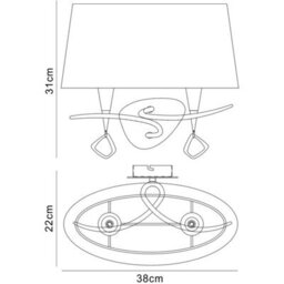 Luminosa Lighting Luminosa Mara Wall Lamp Switched 2 Light E14, French Gold With Ivory White Shade - thumbnail 7