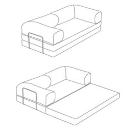 Sliding Wardrobes 4 u LTD Luxurious Larry Fabric Smart Convertible Sofa Bed - 3-Seater Sleeper With Metal Frame No Assembly Required (Black,3Seater) - thumbnail 8