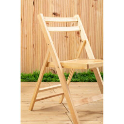 Premier Housewares Interiors By Premier Wood Natural Finish Folding Chair, Space-Saver Camping Chair, Easy Foldable Wood Chair, Easy To Clean Chair - thumbnail 8