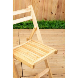 Premier Housewares Interiors By Premier Wood Natural Finish Folding Chair, Space-Saver Camping Chair, Easy Foldable Wood Chair, Easy To Clean Chair - thumbnail 7