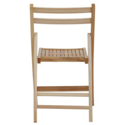 Premier Housewares Interiors By Premier Wood Natural Finish Folding Chair, Space-Saver Camping Chair, Easy Foldable Wood Chair, Easy To Clean Chair - thumbnail 4