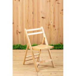 Premier Housewares Interiors By Premier Wood Natural Finish Folding Chair, Space-Saver Camping Chair, Easy Foldable Wood Chair, Easy To Clean Chair - thumbnail 6