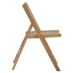 Premier Housewares Interiors By Premier Wood Natural Finish Folding Chair, Space-Saver Camping Chair, Easy Foldable Wood Chair, Easy To Clean Chair - thumbnail 3