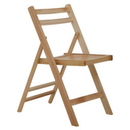 Premier Housewares Interiors By Premier Wood Natural Finish Folding Chair, Space-Saver Camping Chair, Easy Foldable Wood Chair, Easy To Clean Chair - thumbnail 2