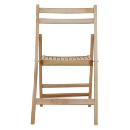 Premier Housewares Interiors By Premier Wood Natural Finish Folding Chair, Space-Saver Camping Chair, Easy Foldable Wood Chair, Easy To Clean Chair - thumbnail 1