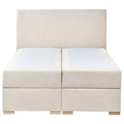 Beliani Divan Bed With Storage Fabric Major 180 X 200 Cm (Eu Super King) Light Beige - thumbnail 5