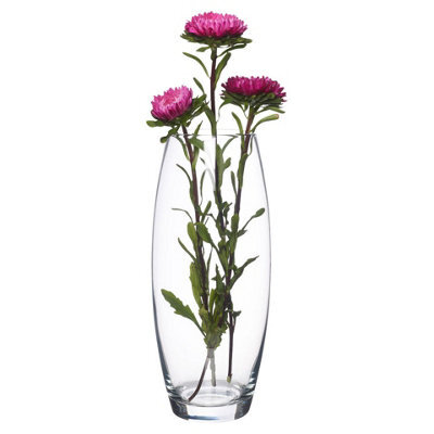 Urbn-Living Pasabahce 600Ml Clear Glass Straight Fluted Rounded Shape Flower Wedding Vase - image 1