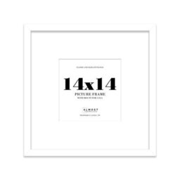 "14X14"" White Picture Frame - 14X14"" Square Frame With 11X11"" Mount For 14X14""/11X11"" Pictures Art Deco Style Room Decor, 1 Pack" - thumbnail 1