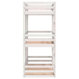 Berkfield Triple Bunk Bed Without Mattress White 75X190 Cm Small Single Solid Wood Pine - thumbnail 6
