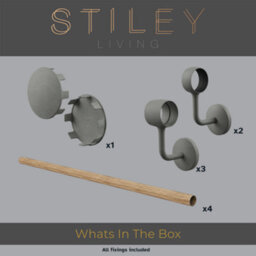 Stiley Living Sandstone Oak/textured Grey Stair Handrail Kit 4.8M, Wall Mounted Banister Rail, 10Yr Guarantee - thumbnail 2