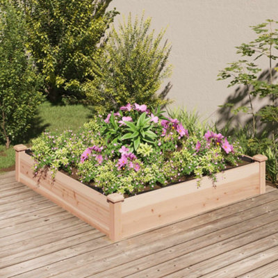 Berkfield Garden Raised Bed With Liner 120X120X25 Cm Solid Wood Fir - image 1