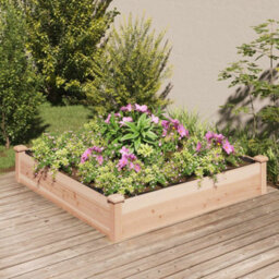 Berkfield Garden Raised Bed With Liner 120X120X25 Cm Solid Wood Fir - thumbnail 1