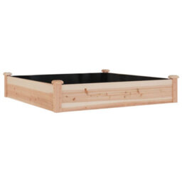 Berkfield Garden Raised Bed With Liner 120X120X25 Cm Solid Wood Fir - thumbnail 2