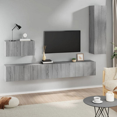 Berkfield 4 Piece Tv Cabinet Set Grey Sonoma Engineered Wood - image 1