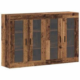 Berkfield Wall Mounted Cabinets 2 Pcs Old Wood 69.5X34X90 Cm Engineered Wood - thumbnail 2