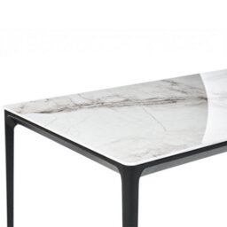Beliani Dining Table Jollein White Marble 140 Cm 80 Cm Glass - thumbnail 5