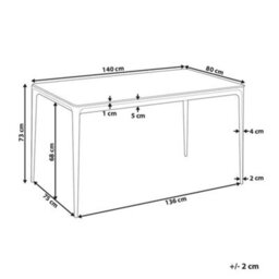 Beliani Dining Table Jollein White Marble 140 Cm 80 Cm Glass - thumbnail 3