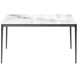 Beliani Dining Table Jollein White Marble 140 Cm 80 Cm Glass - thumbnail 4