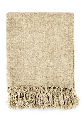 Emma Barclay Darcy Tassel Blanket/throw For Sofa Chair Bed Natural 130X150Cm - image 1