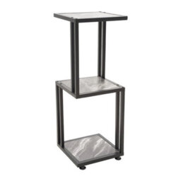 3 Tier Metal & Mdf Rustic Corner Cabinet Free Standing Bookcase Shelving Display - thumbnail 5
