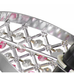 Happy Homewares Modern Sparkly Ceiling Pendant Light Shade With Clear And Pink Beads - thumbnail 3