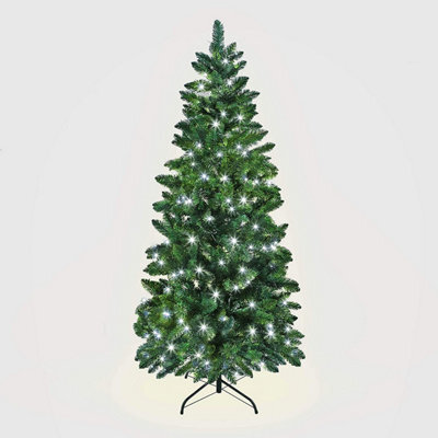 Shatchi 4Ft Prelit Cool White Leds Slim Chrismtmas Tree Cool White Leds - image 1