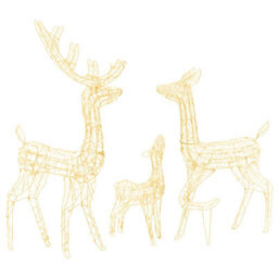 Berkfield Versatile Acrylic Reindeer Family Christmas Decoration 300 Led Warm White