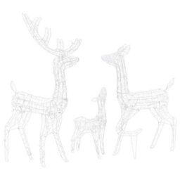 Berkfield Versatile Acrylic Reindeer Family Christmas Decoration 300 Led Warm White - thumbnail 4
