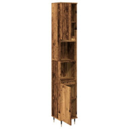Berkfield Bathroom Cabinet Old Wood 30X30X190 Cm Engineered Wood - thumbnail 7