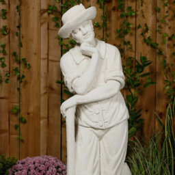 Farmer Leaning On A Spade Life Size  Statue 55' Or 139 Cm - thumbnail 7