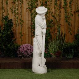 Farmer Leaning On A Spade Life Size  Statue 55' Or 139 Cm - thumbnail 3