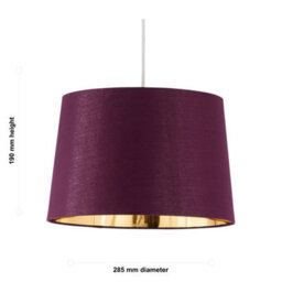 First Choice Lighting Set Of 2 Zoey - Burgundy With Gold 28Cm Pendant Or Lamp Shades - thumbnail 6