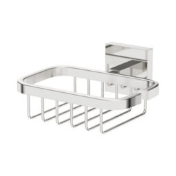 Aveli Bathroom Wc Soap Dish Holder Chrome Square Wall Mounted Stylish Modern - thumbnail 2