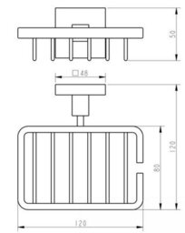 Aveli Bathroom Wc Soap Dish Holder Chrome Square Wall Mounted Stylish Modern - thumbnail 4