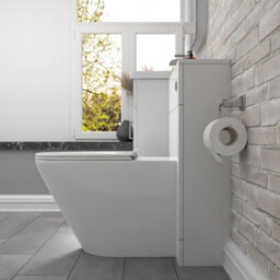 Nes Home Gloss White Vanity Basin Cabinet, Wc Unit & Rimless Toilet - thumbnail 5
