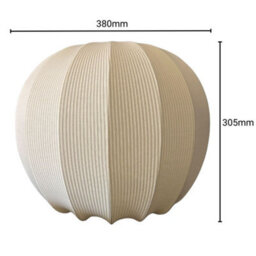 CGC Lighting Cgc Lila Cream Rounded Ribbed Stretch Cotton Fabric Lampshade - thumbnail 3