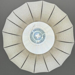 CGC Lighting Cgc Lila Cream Rounded Ribbed Stretch Cotton Fabric Lampshade - thumbnail 4