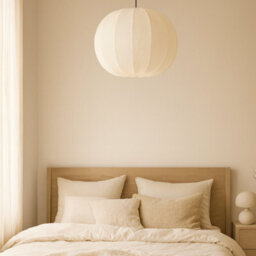 CGC Lighting Cgc Lila Cream Rounded Ribbed Stretch Cotton Fabric Lampshade - thumbnail 9