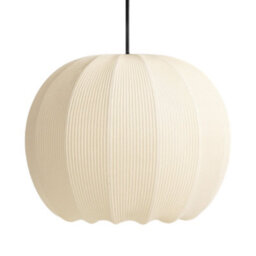 CGC Lighting Cgc Lila Cream Rounded Ribbed Stretch Cotton Fabric Lampshade - thumbnail 8