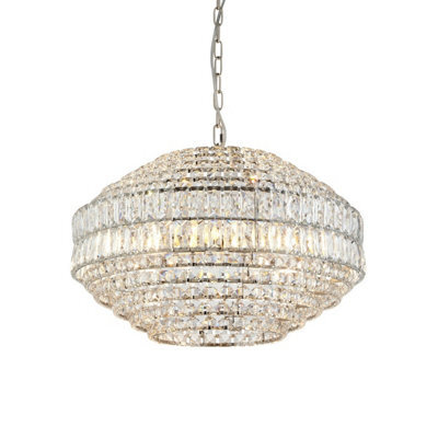 Luminosa Lighting Luminosa Aversa Pendant Ceiling Light Bright Nickel Plate, Clear Crystal Glass - image 1