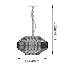 Luminosa Lighting Luminosa Aversa Pendant Ceiling Light Bright Nickel Plate, Clear Crystal Glass - thumbnail 6